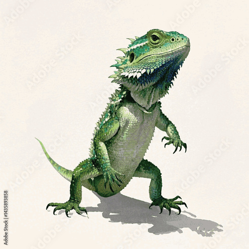 Arid Whispers: spiked hues bearded dragon isolated watercolor vector illustration svg 