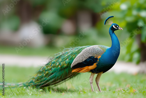 Wallpaper Mural Kolorowy paw na zielonej trawie Torontodigital.ca