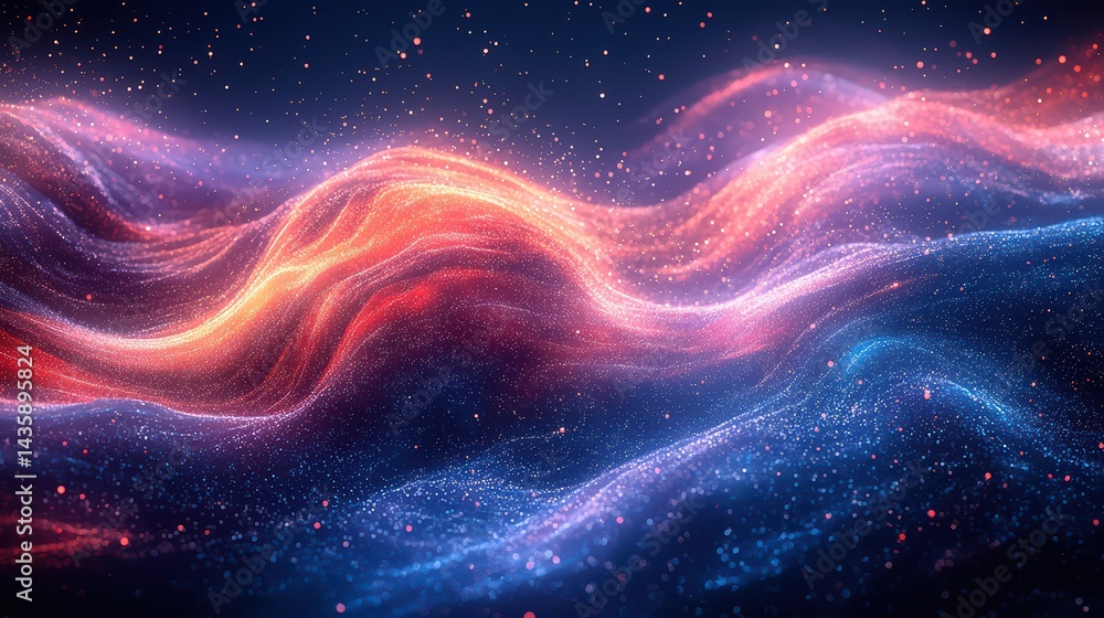 Obraz premium Digital ripple abstract design with luminous waves jpeg background image