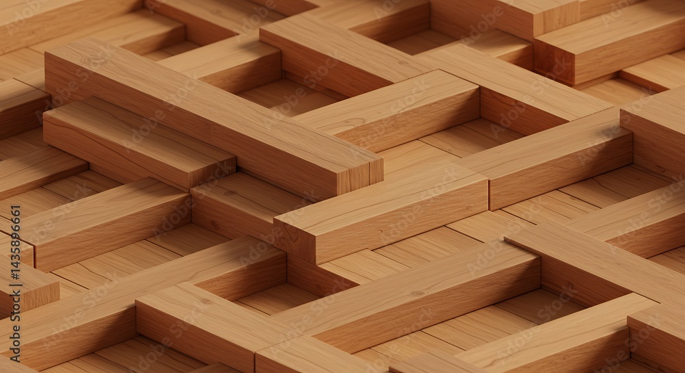 Wooden Labyrinthine Weave AI Generated Wooden Labyrinthine Weave AI Generated