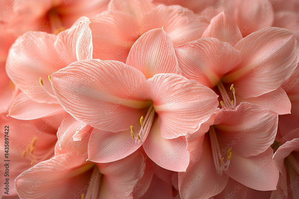 name : seamless soft pink amaryllis bloom, striking macro detail, name : seamless soft pink amaryllis bloom, striking macro detail,