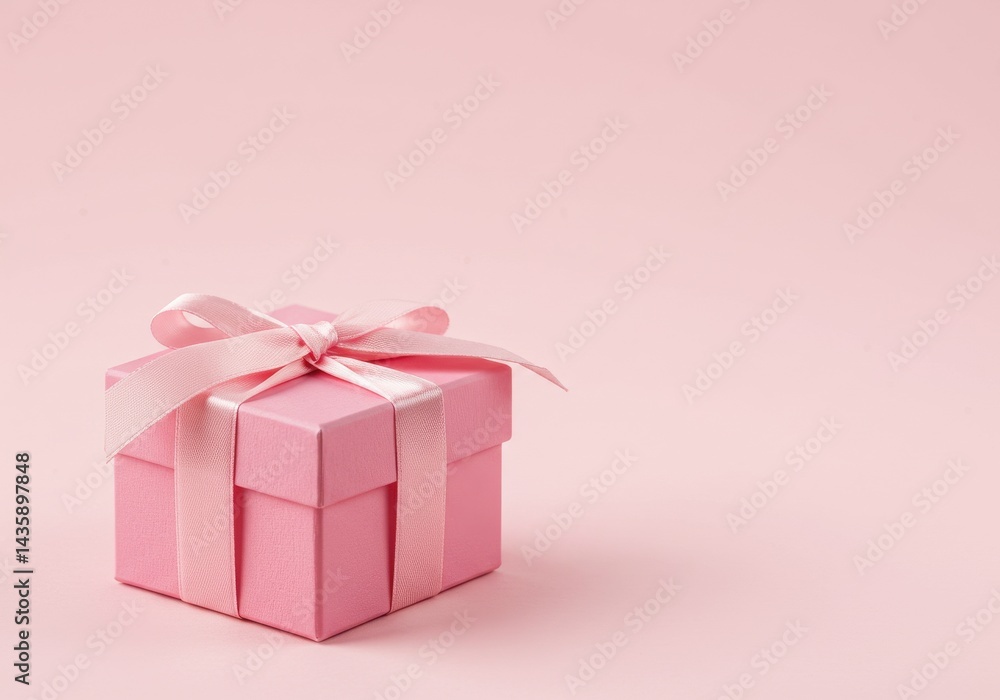 Pink gift box with ribbon isolate on white background Pink gift box with ribbon isolate on white background