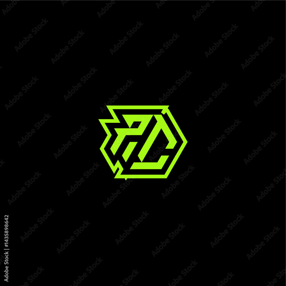 logo design concept cool and dynamic monogram PC esport gaming initial letter logo design concept cool and dynamic monogram PC esport gaming initial letter