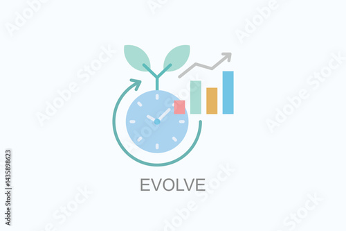 Evolve Icon Or Logo Isolated Illustration