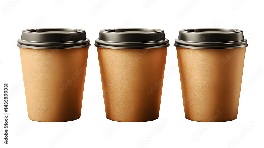 Takeaway coffee cup with lid, ideal for branding or advertising, isolated on white background Takeaway coffee cup with lid, ideal for branding or advertising, isolated on white background