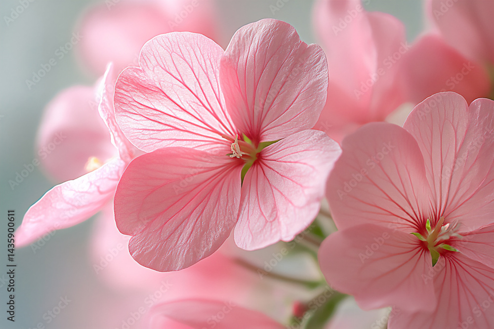 Fototapeta premium name : seamless soft pink geranium bloom, textured macro detail,