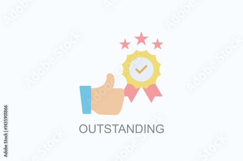 Outstanding Icon Or Logo Isolated Illustration