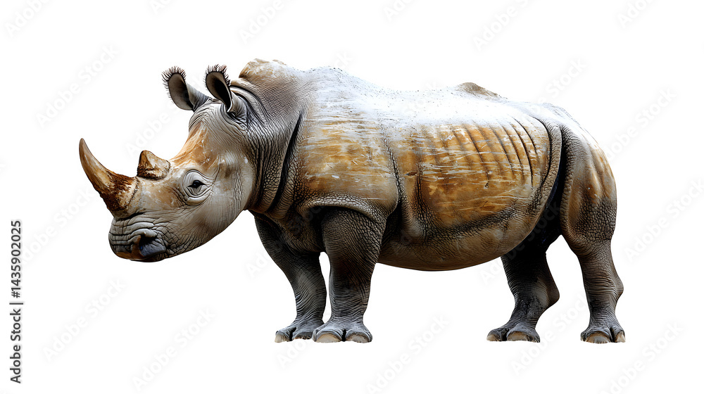 Fototapeta premium Rhinoceros isolated on white background
