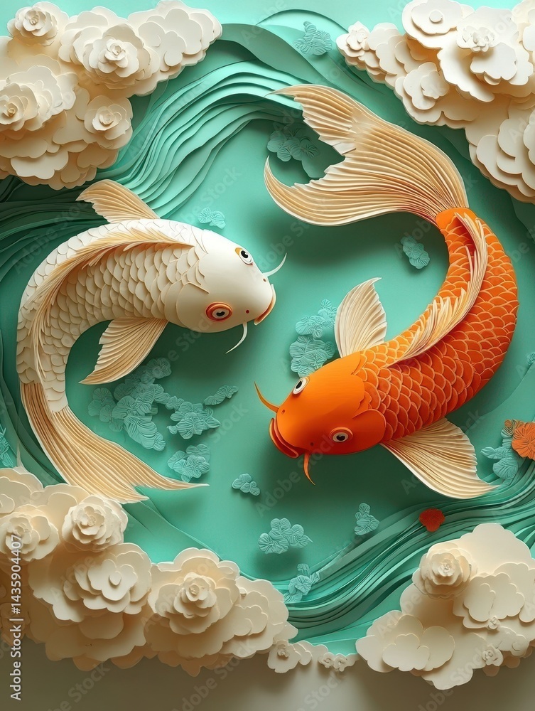 Paper Art Koi Fish