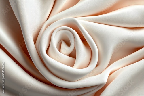 Cream Colored Fabric Swirl Close Up Texture and Drape