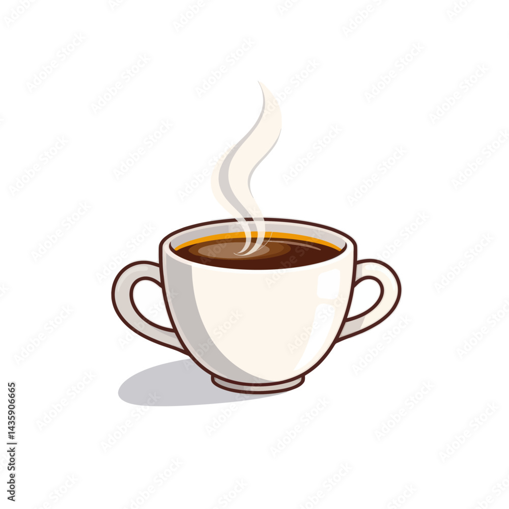 Obraz premium Pixel Art Illustration of a Steaming Cup of Coffee