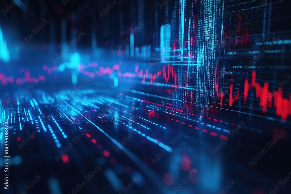 Abstract digital financial data visualization Abstract digital financial data visualization