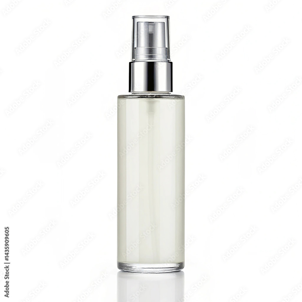 Makeup setting spray bottle on white background Makeup setting spray bottle on white background