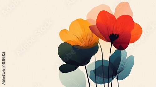 Elegant floral illustration with translucent petals creating a dreamy aesthetic