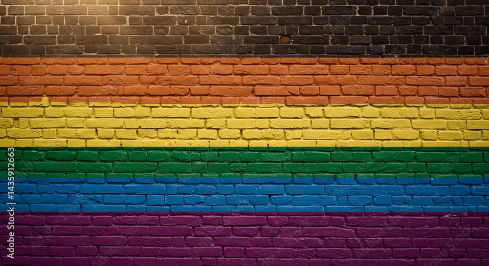 Fototapeta premium Brick by Brick, Pride's Light AI Generated