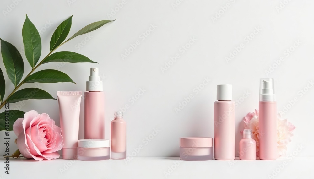 Clean, pure white backdrop ideal for cosmetics display, modern, template Clean, pure white backdrop ideal for cosmetics display, modern, template