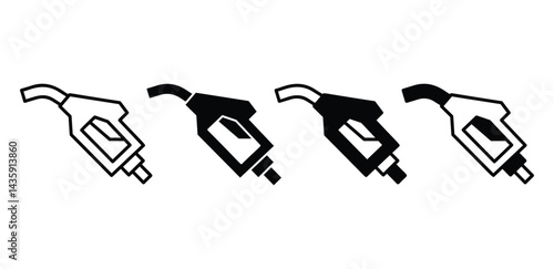 Fuel Pump Icons Black and White Color Vector Design Illustration
