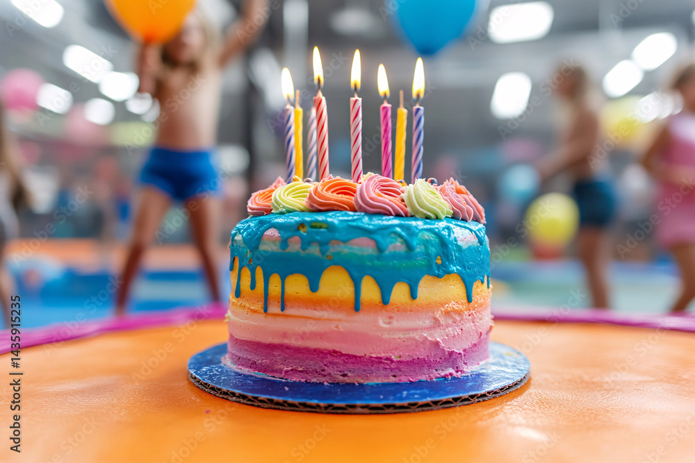 Colorful Birthday Cake Celebration