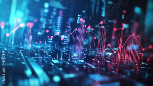 Wallpaper Mural concept of big data analysis, with abstract graphs, charts, and interconnected nodes Torontodigital.ca
