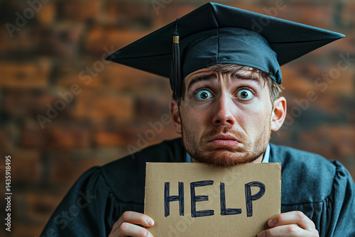Obraz na płótnie College Graduate Seeking Help w salonie