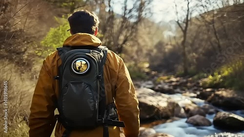 Wallpaper Mural An Individual Exploring the Scenic Beauty of a Natural Landscape with a Backpack Torontodigital.ca