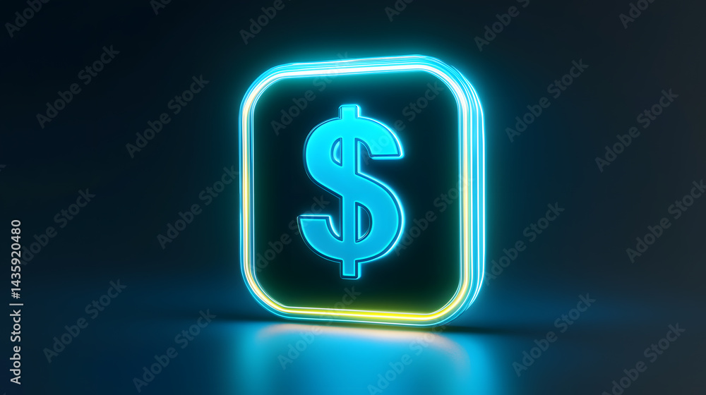 Photorealistic glowing dollar symbol digital art modern environment stunning viewpoint financial concept Photorealistic glowing dollar symbol digital art modern environment stunning viewpoint financial concept