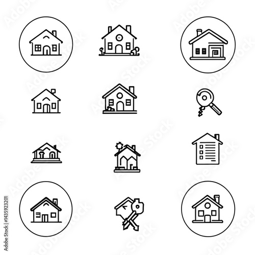 【住宅・建物アイコンセット】｜House and Building Icon Set