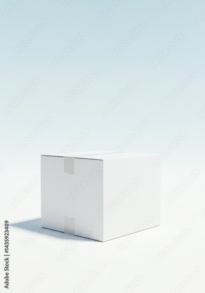 Isolated White Box on White Background with Shadow, Clean Look Isolated White Box on White Background with Shadow, Clean Look