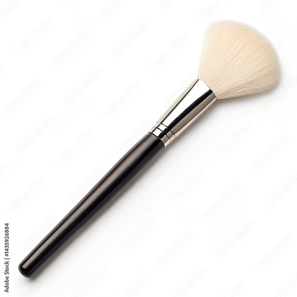 Fan brush for highlighter on white background Fan brush for highlighter on white background