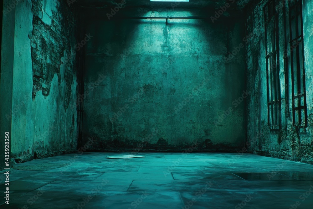 Obraz premium Empty, aged teal room