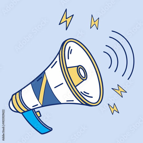 Colorful Megaphone Illustration Loudspeaker Announcement Clipart for Marketing Designs
