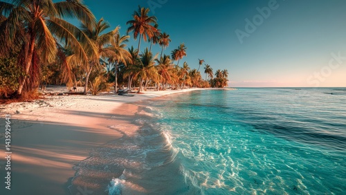 Fototapeta Naklejka Na Ścianę i Meble -  Crystal Clear Waters and Soft Sand Beach