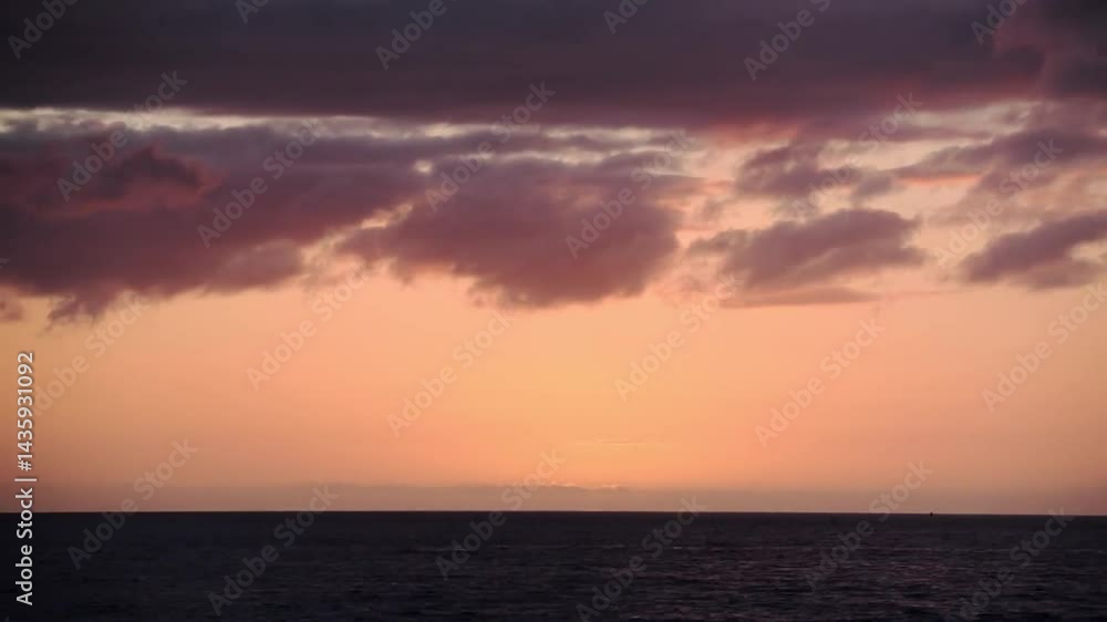 Ocean Sunset Glowing Under Cloudy Sky Peaceful Horizon Ocean Sunset Glowing Under Cloudy Sky Peaceful Horizon