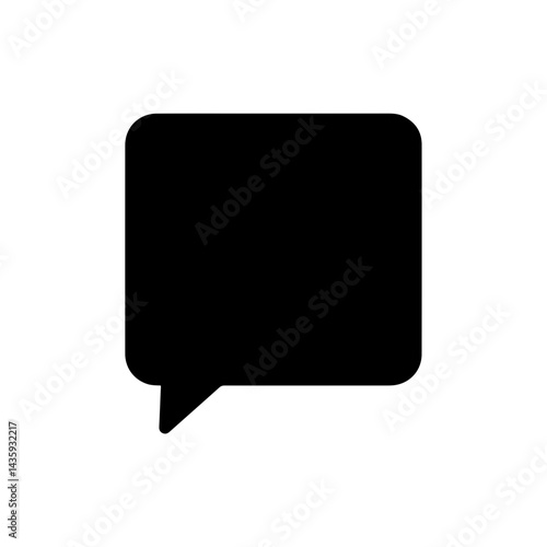 Clean Black Filled Square Speech Bubble Icon