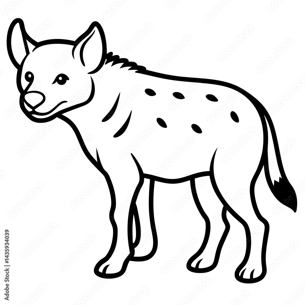 Fototapeta premium Stylized Hyena Line Art Design