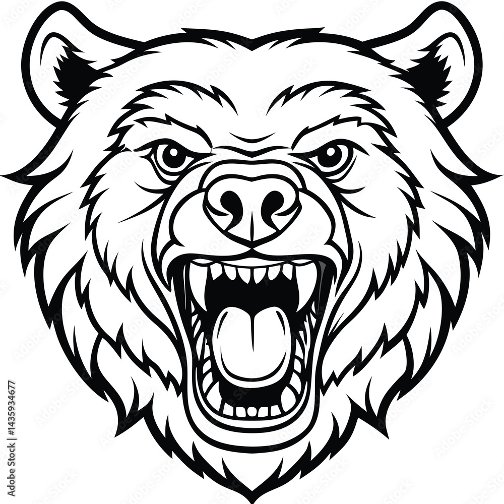 Fototapeta premium Angry Bear Head Graphic