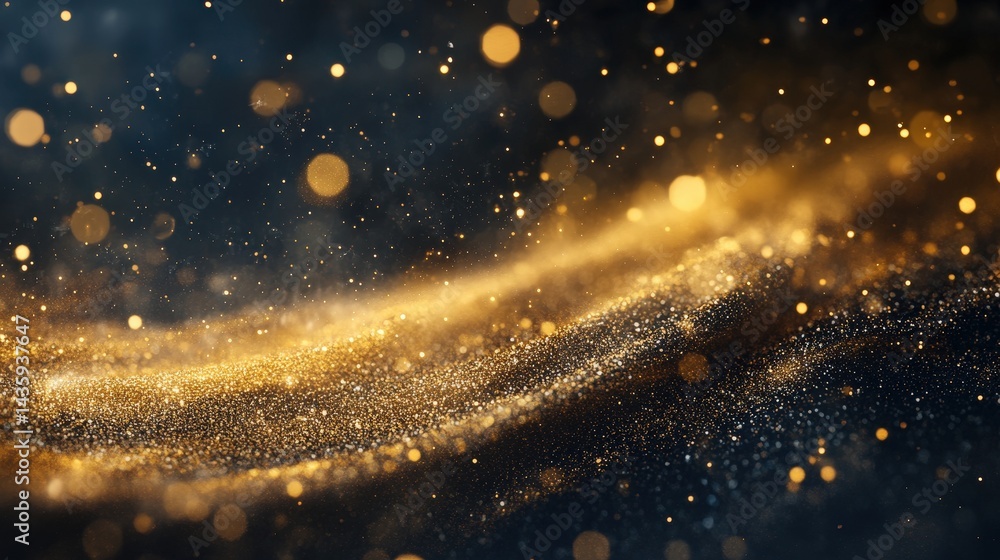 Obraz premium luxurious gold glitter dust swirling in the air, catching the light beautifully