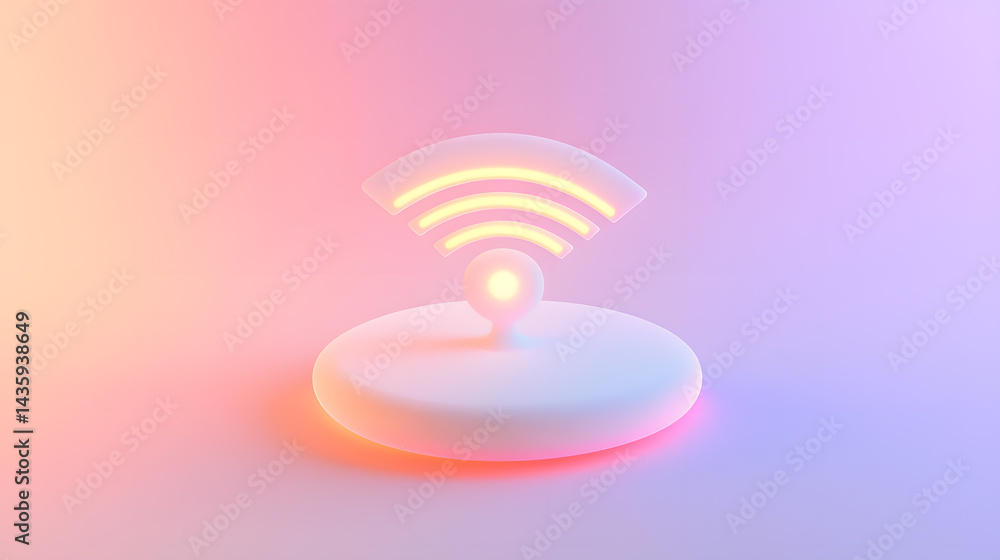 Fototapeta premium Wireless signal visualization digital environment graphic design modern technology abstract viewpoint high-resolution concept