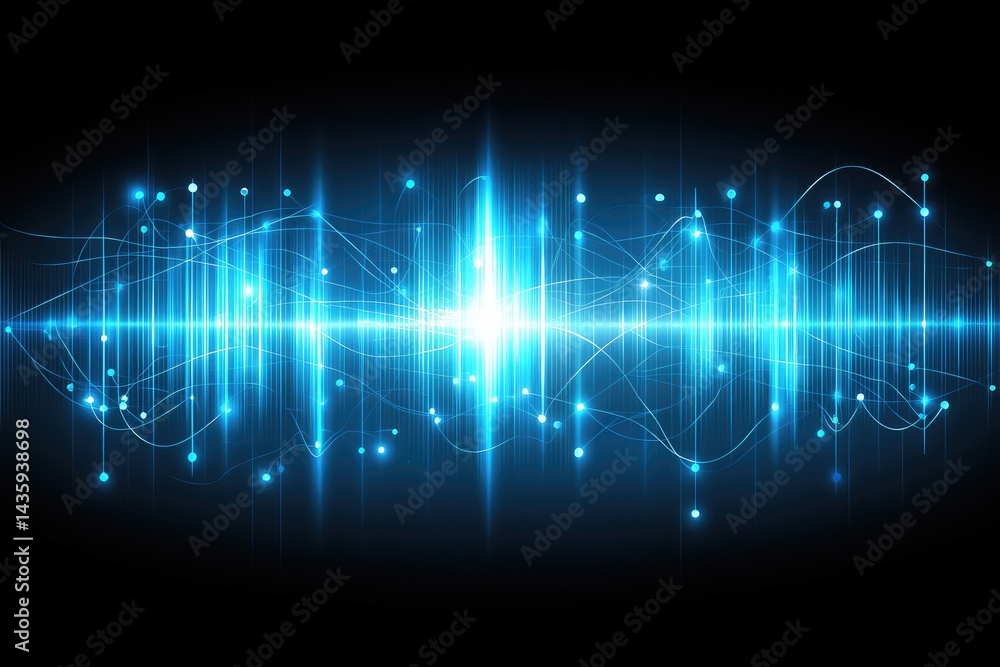 Abstract Light Waves on Dark Background Abstract Light Waves on Dark Background