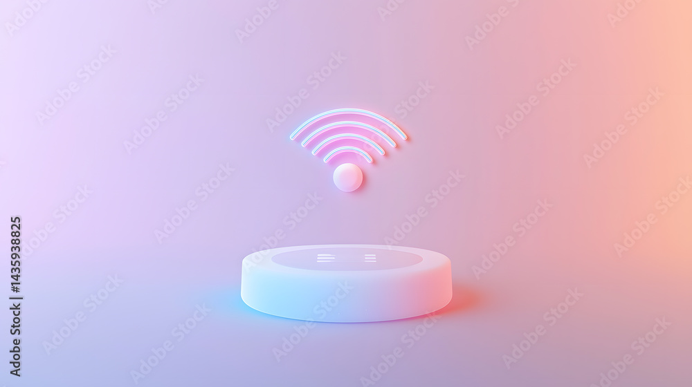 Wireless signal visualization digital realm graphic design abstract environment 3d perspective technology concept Wireless signal visualization digital realm graphic design abstract environment 3d perspective technology concept