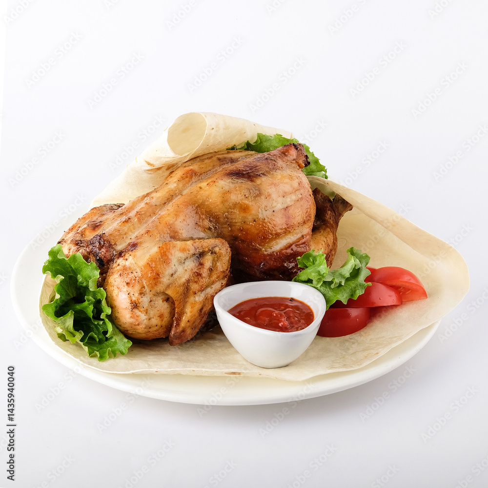 Enjoy Delicious Grilled Chicken with Fresh Vegetables and a flavorful Enjoy Delicious Grilled Chicken with Fresh Vegetables and a flavorful