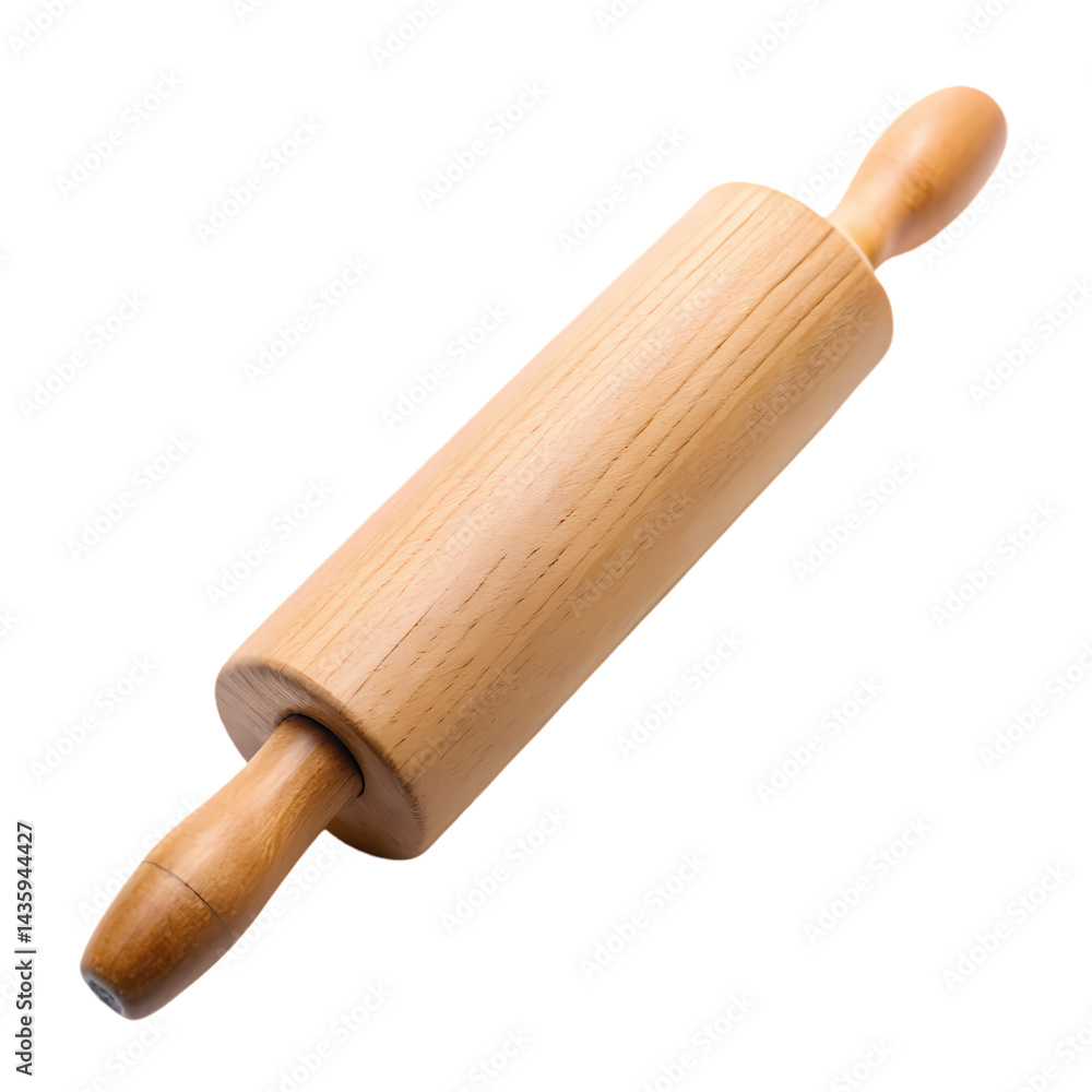 Wooden Rolling Pin Baking Tool Dough Roller Pastry Pin Kitchen Utensil Cooking Equipment on transparent background Wooden Rolling Pin Baking Tool Dough Roller Pastry Pin Kitchen Utensil Cooking Equipment on transparent background
