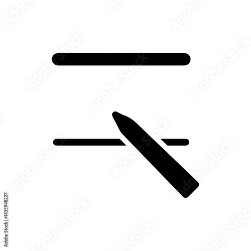Black Icon of Teacher's Whiteboard Pointer
