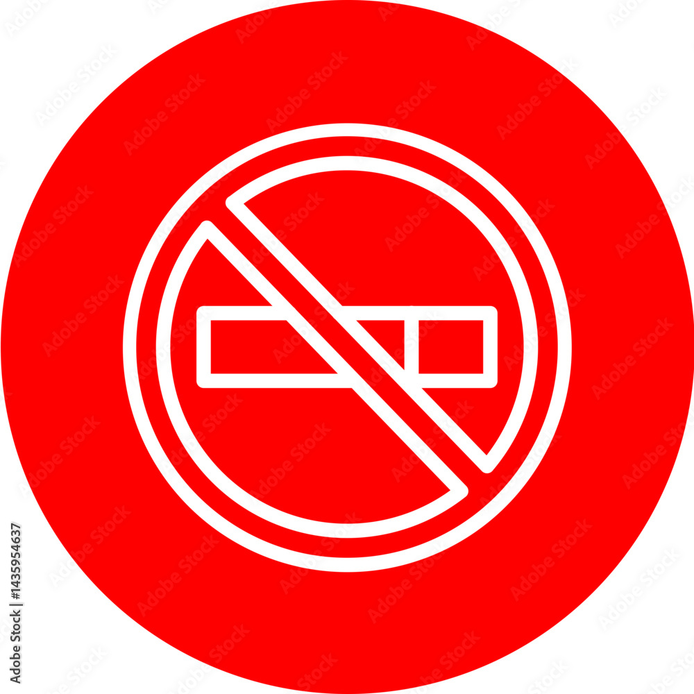 No Smoking Vector Line White Circle Red Icon Design No Smoking Vector Line White Circle Red Icon Design
