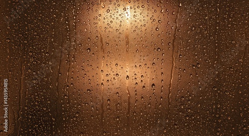 Wallpaper Mural Golden Rain Drops on Window with Warm Backlight Torontodigital.ca