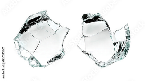 Wallpaper Mural two broken pieces of glass. showcasing sharp edges and fragmented surfaces the glass is clear and transparent. with light reflecting off its surfaces. creating a striking visual contrast against the w Torontodigital.ca