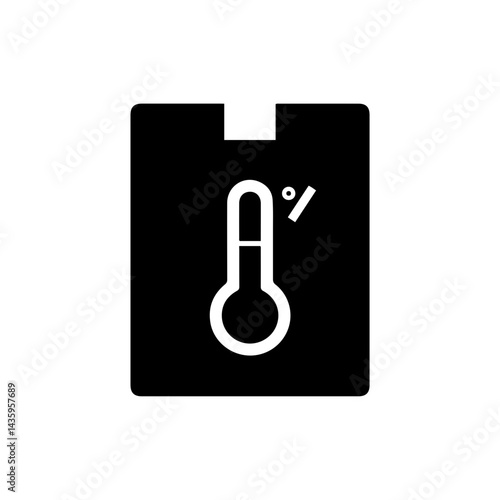 Container with Temperature Warning Symbol Icon