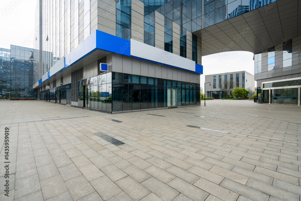 Office building and garden in commercial park