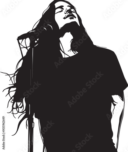 silhouette of a rock singer