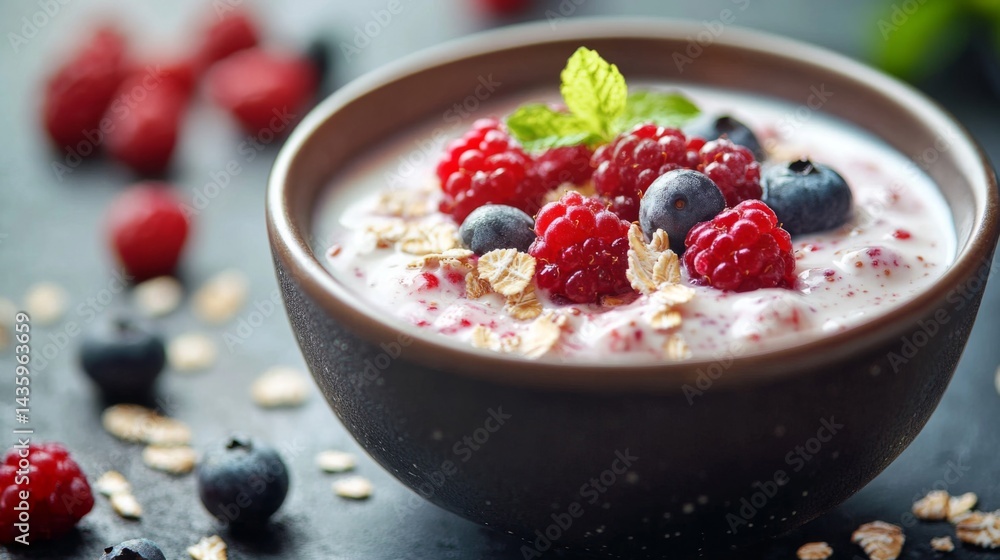 Creamy Yogurt Parfait with Raspberries and Blueberries Creamy Yogurt Parfait with Raspberries and Blueberries
